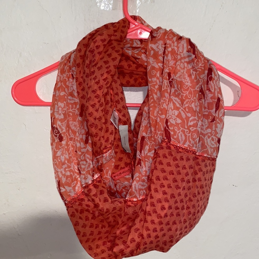Loft: Coral Polyester Infinity Scarf
